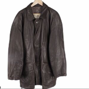 Vintage Striwa Lambskin Leather Coat size XL brown RARE